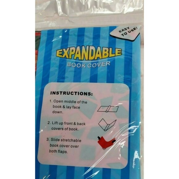 Expandable Jumbo Book Cover Red Green Square Design - Picture 6 of 6